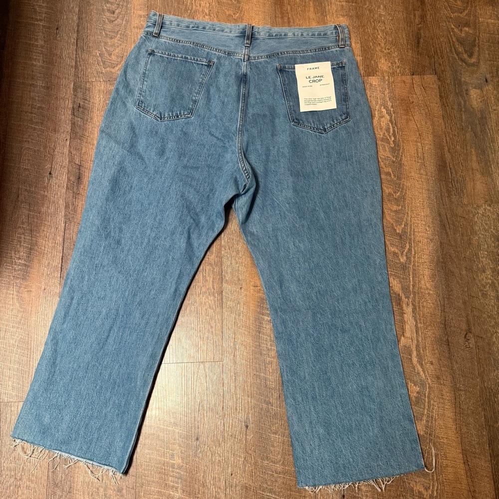 Le Jane Raw Hem Crop Wide Leg Jeans NWT 34